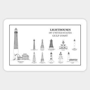 Lighthouses of United States of America - Gulf Coast - B Sticker